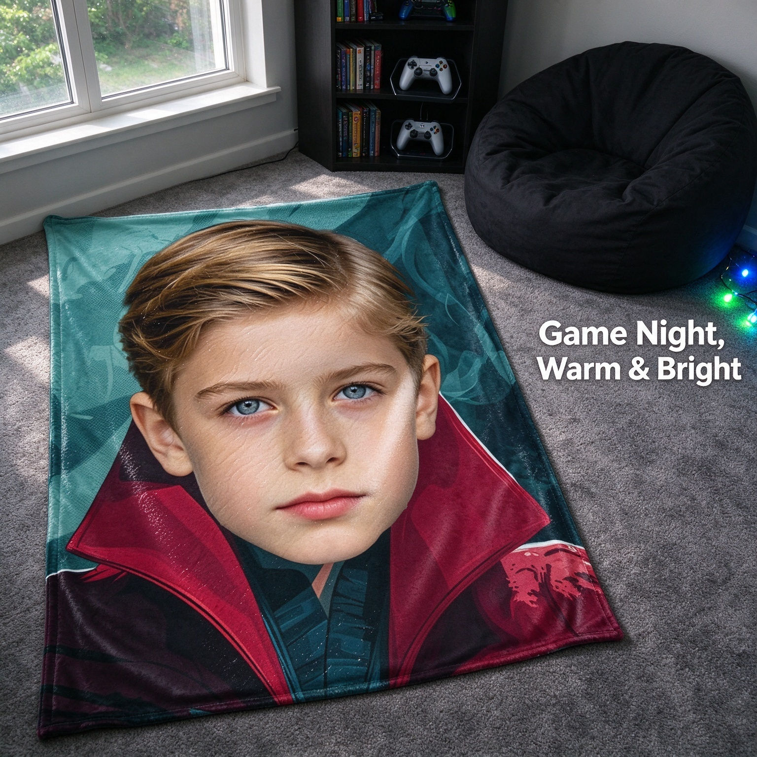 Custom Photo Face Blanket Ultra Soft Velvet Flannel Fleece Throw Personalized Portrait Keepsake Gift for Bed and Couch