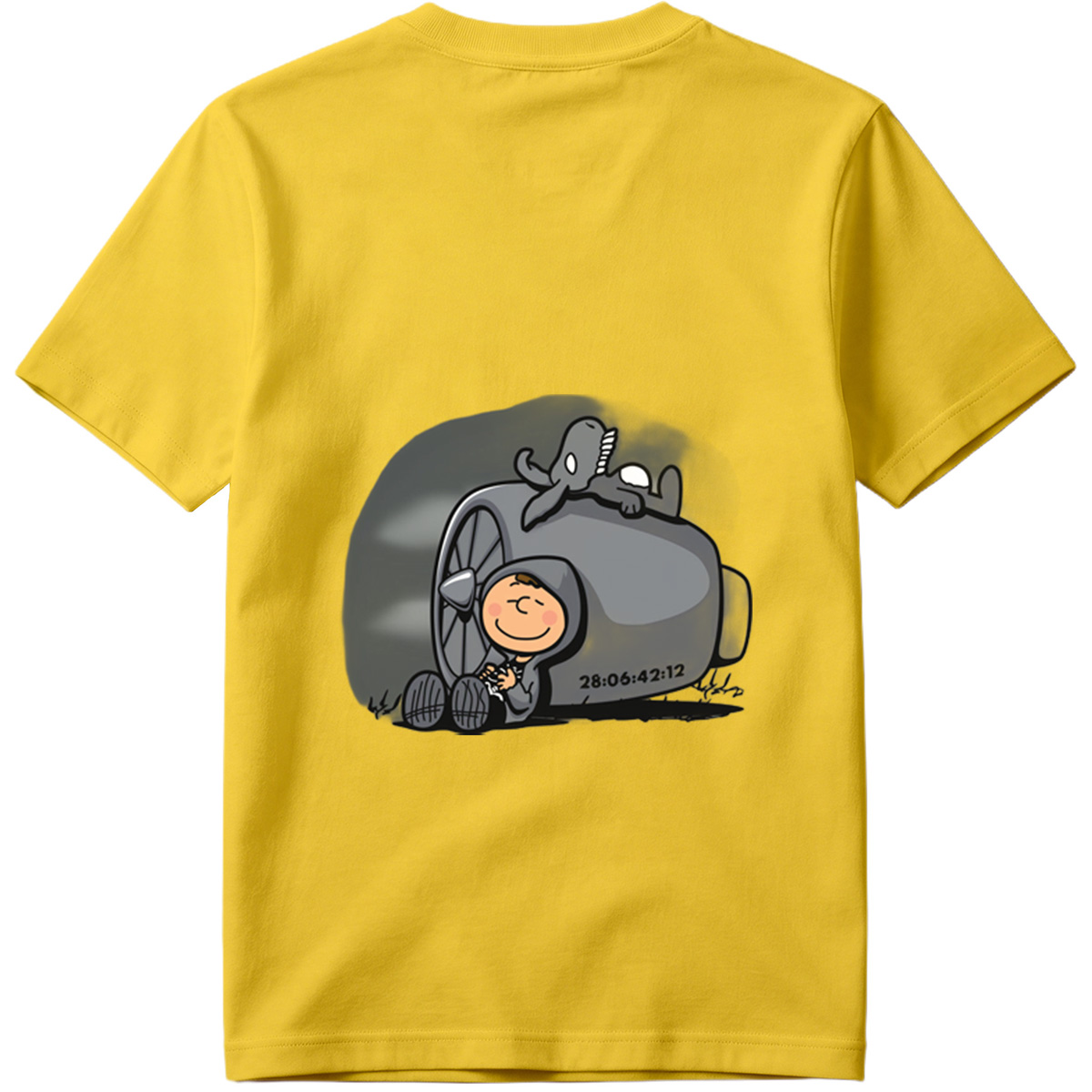 Cute Cartoon Boy with Time Machine and Octopus - Tee
