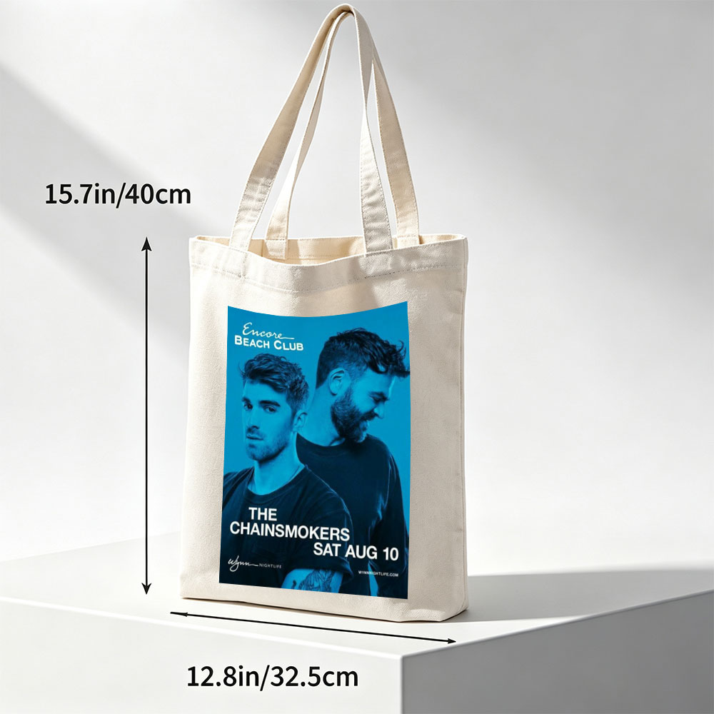 The Chainsmokers at Encore Beach Club - Live Performance Poster for August 10 Event - Canvas tote bags