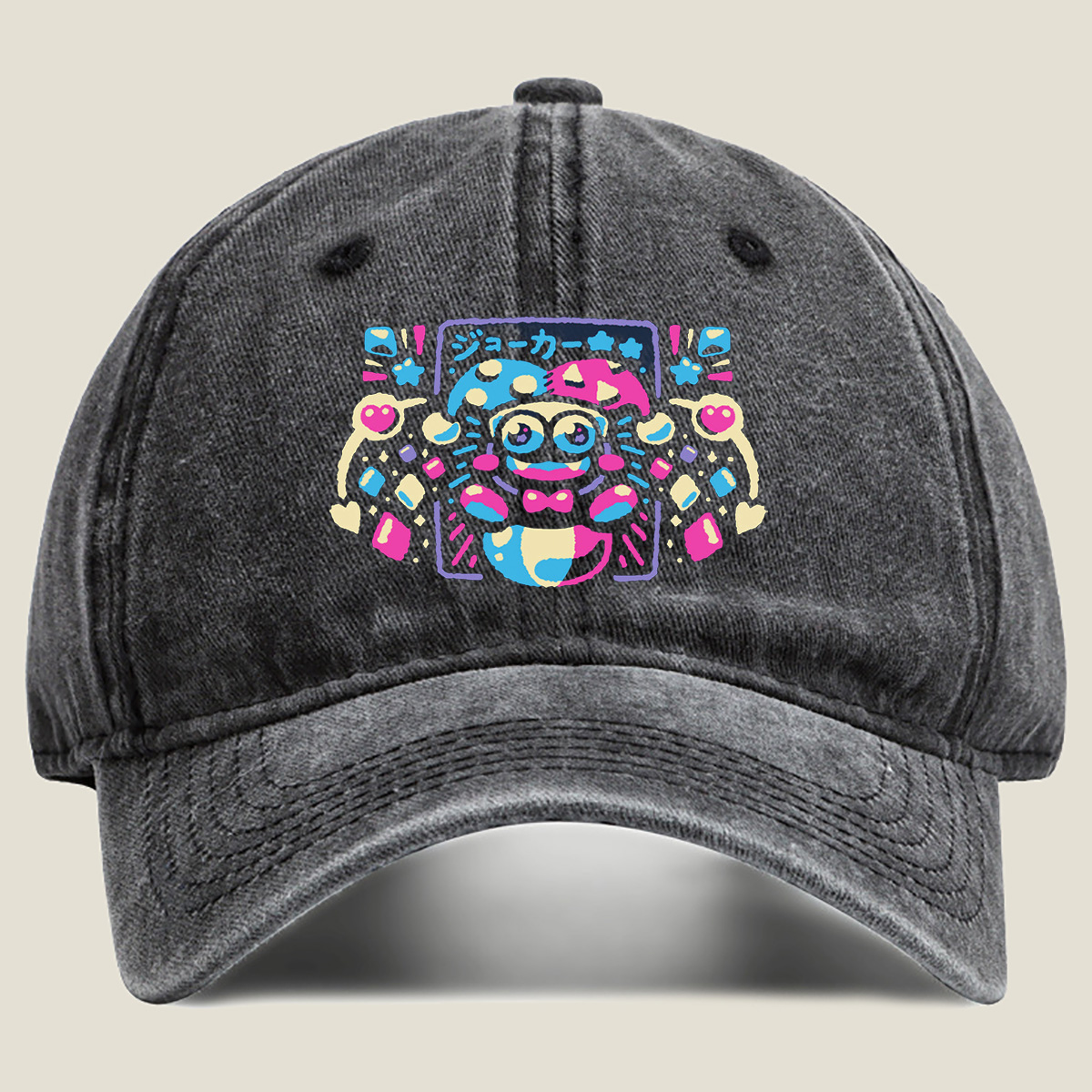 Joker Character Art Design - Washed Denim - Baseball Cap