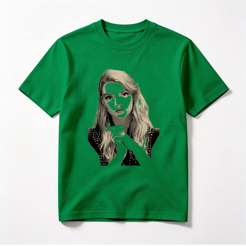 Mysterious Woman with Masked Face and Long Blonde Hair - Tee