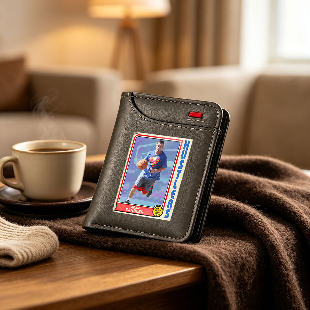 Adam Sandler as Superman in a Pick-Up Basketball Legend Card - Vertical Style Wallet