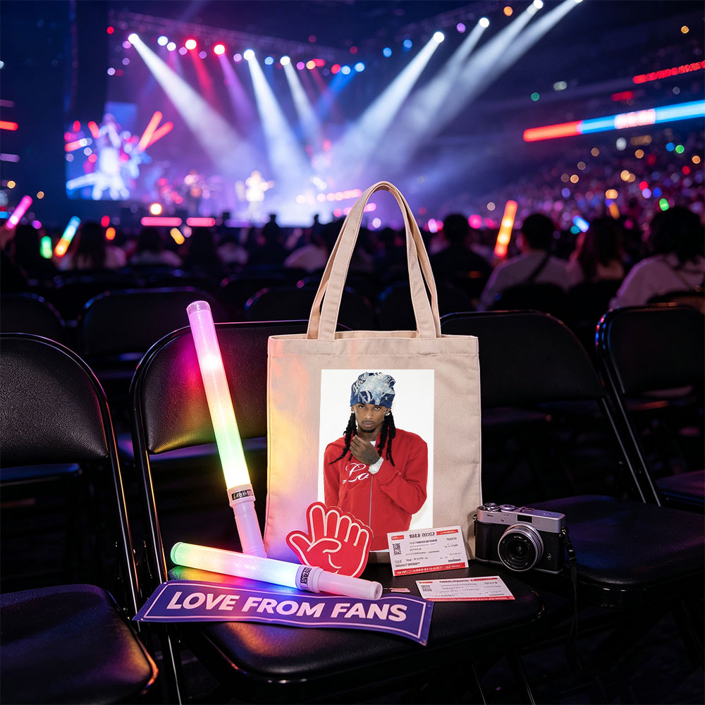 Travis Scott in a Red Hoodie and Bandana, Stylish Streetwear Look - Canvas tote bags