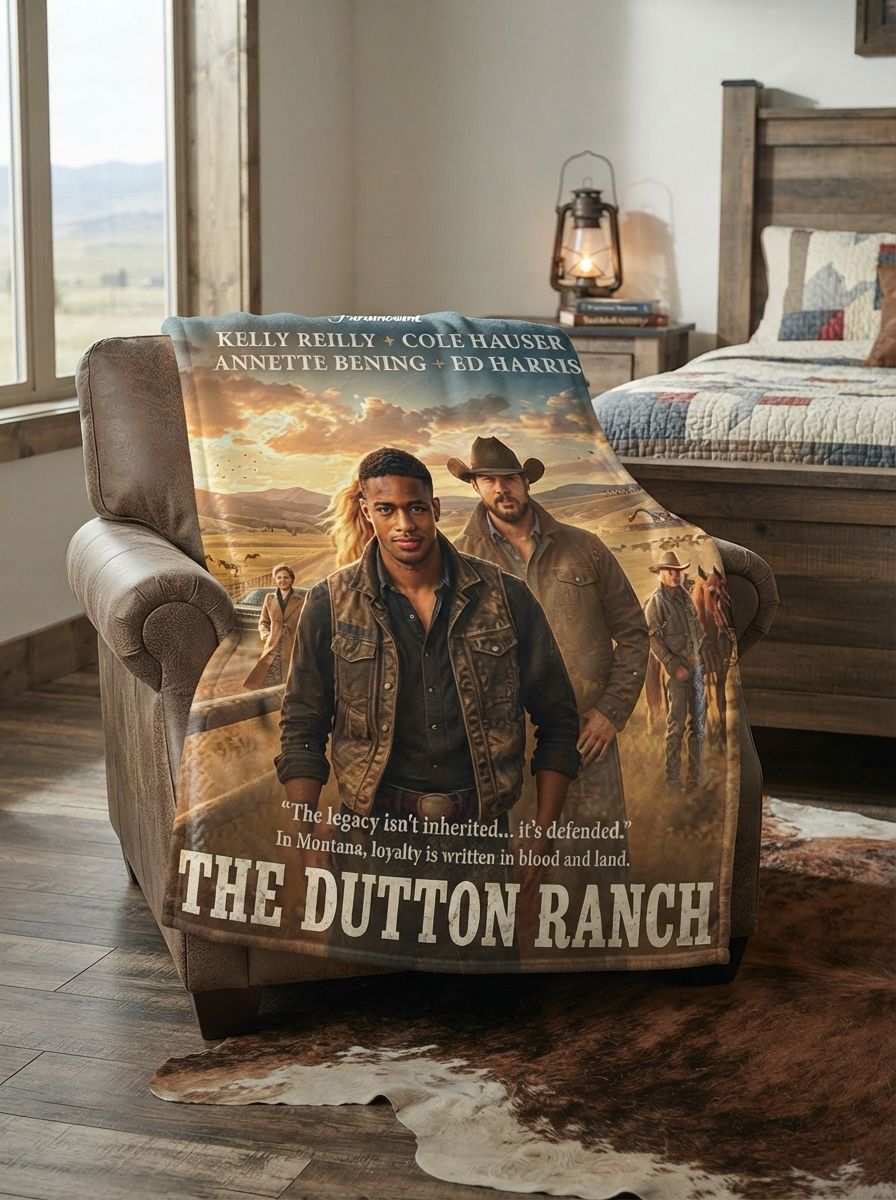 Custom Photo Face Blanket Personalized Western Movie Poster Design Ultra Soft Skin Friendly Warm Flannel Fleece Throw