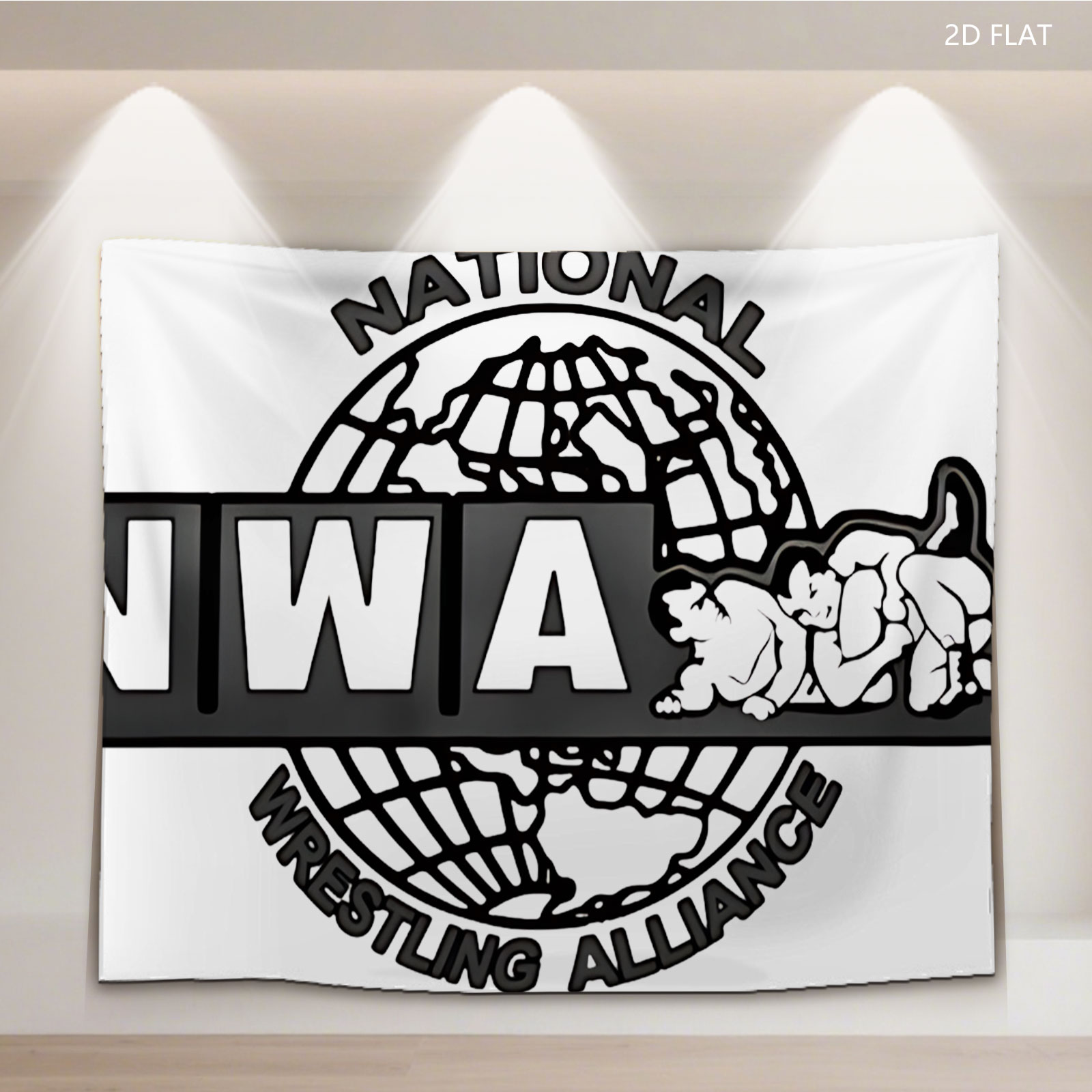 NWA Wrestling Alliance Logo Featuring Global Design and Classic Typography - Tapestry