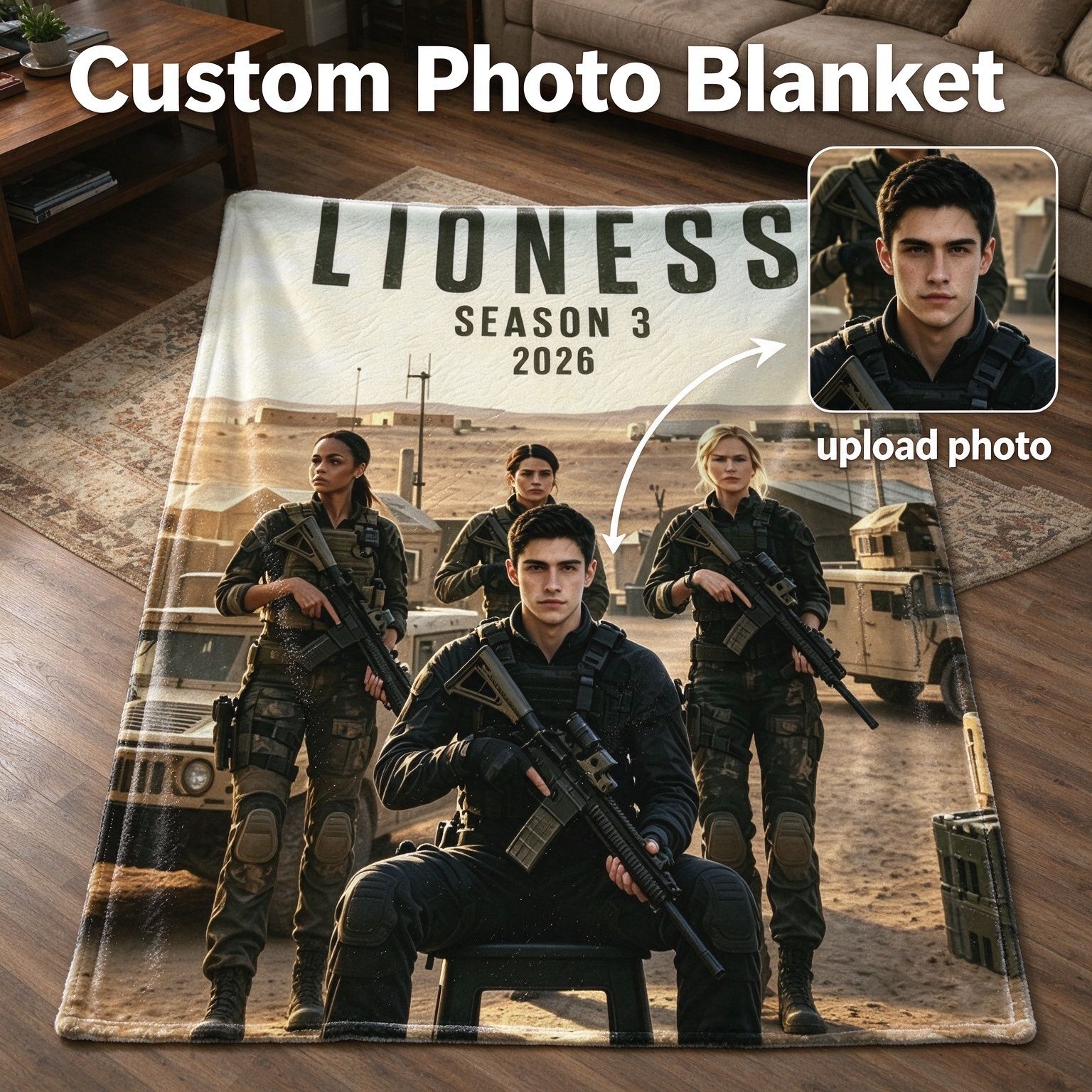 Custom Photo Face Print Flannel Blanket Ultra Soft Anti Pilling Throw for Couch Bed Travel Ideal Personalized Keepsake