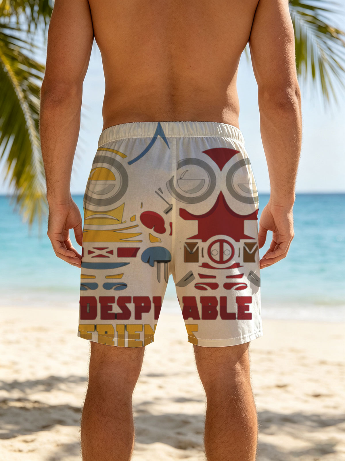 Despicable Friends: Minion & Deadpool Mashup -  Beach shorts