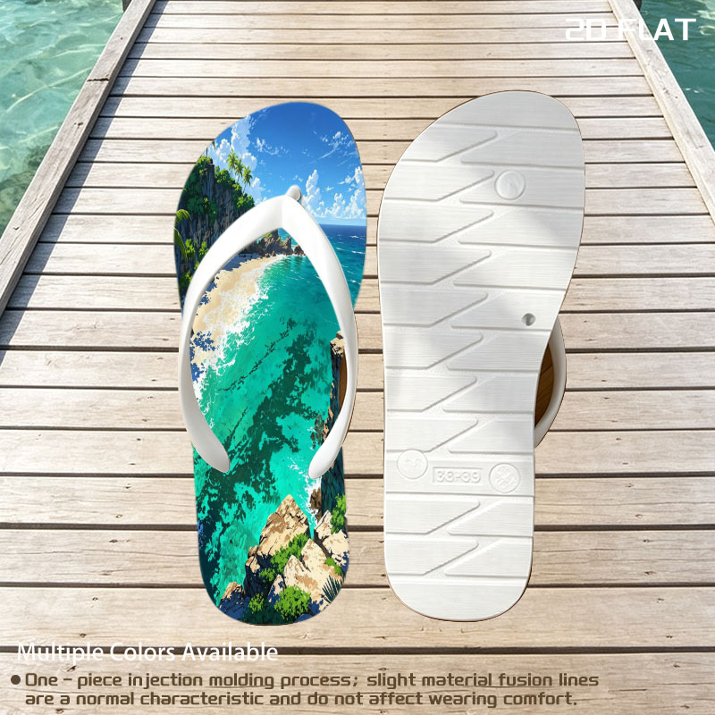 Tropical Bay with Crystal Clear Waters and Lush Cliffs -  flip-flops