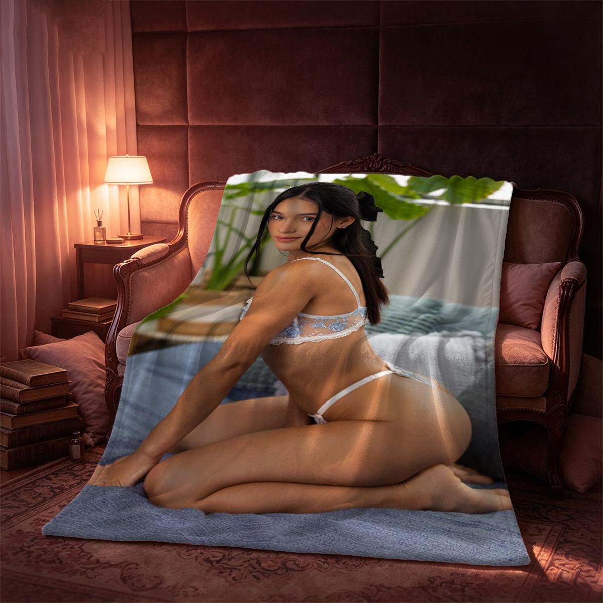 Nekopara Vanilla Bunny Lingerie Birthday Photoshoot - Blanket