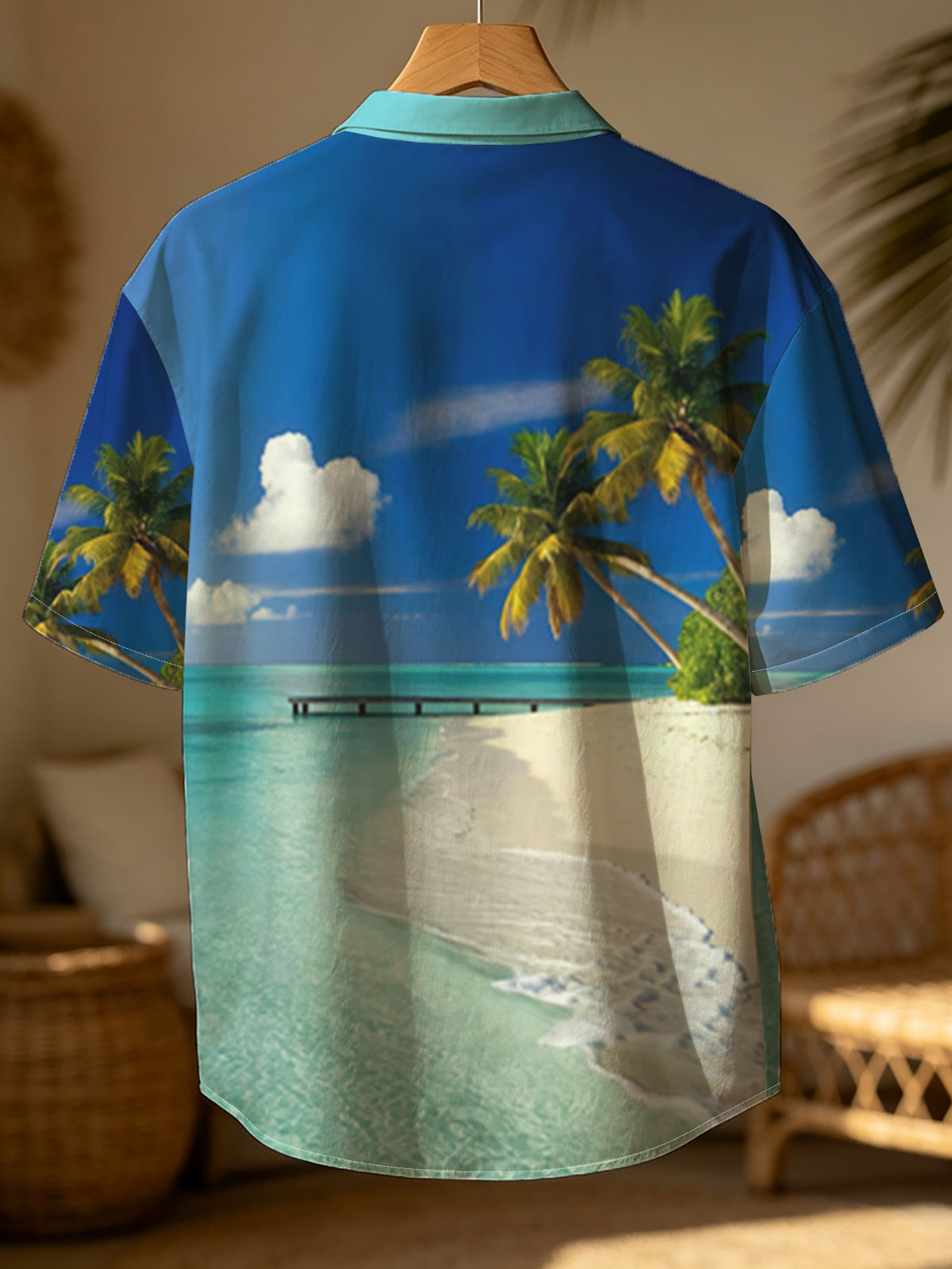 Tropical Beach with Palm Trees and Crystal Clear Water -  Shirt