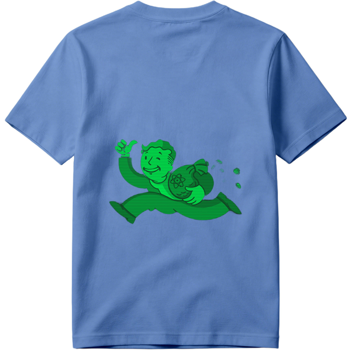 Vault Boy from Fallout Running with a Bag of Atoms - Tee