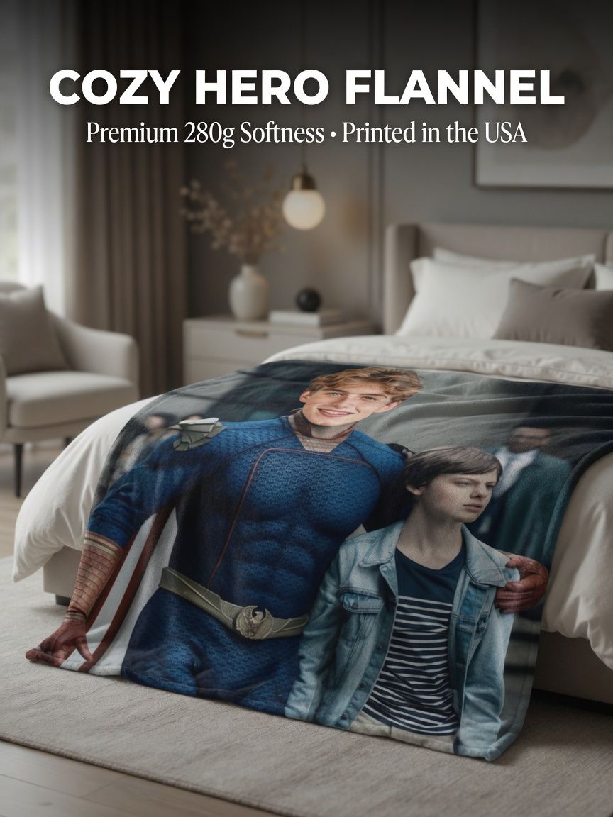 Personalized Face Photo Flannel Fleece Blanket Custom Superhero Novelty Soft Throw for Bed Couch and Cozy Gift