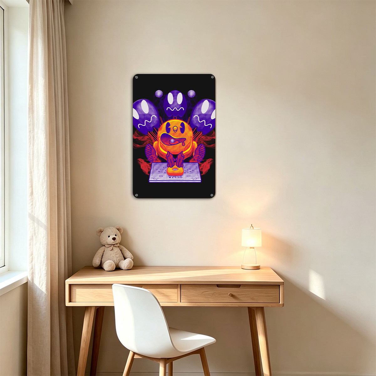 Pac-Man and Ghosts on Ouija Board - painting