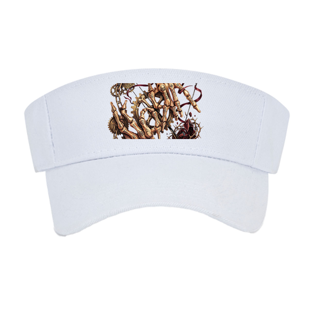Skeleton Hands with Runes, Gears, and Thorns -  Visor cap
