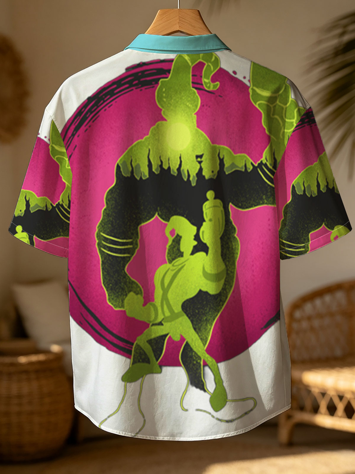 Green Goo Wizard and Warrior Duel on Pink Orb Background -  Shirt