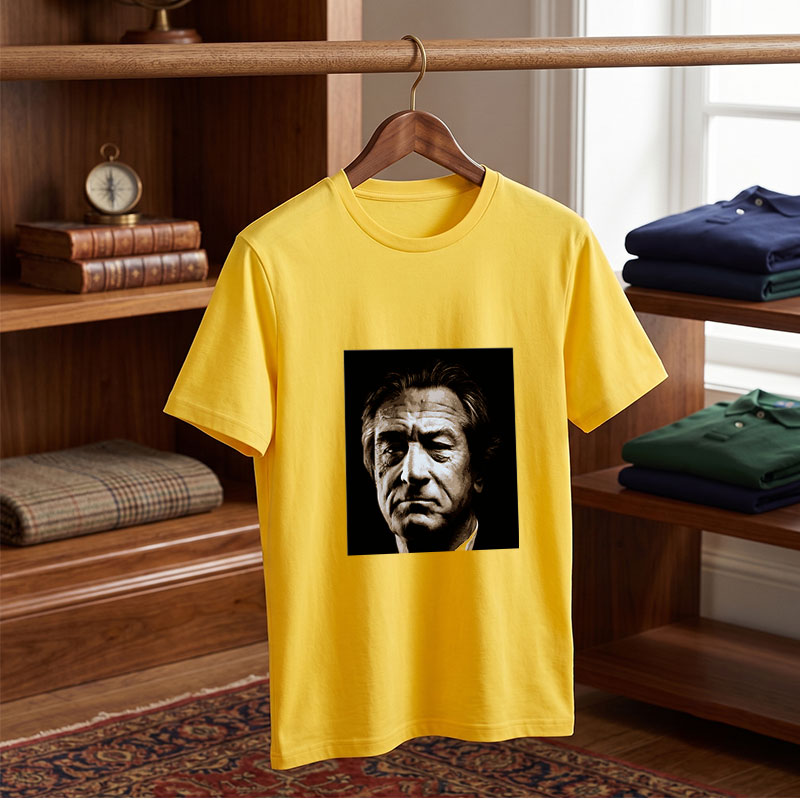 Robert De Niro in a dramatic close-up portrait - Tee