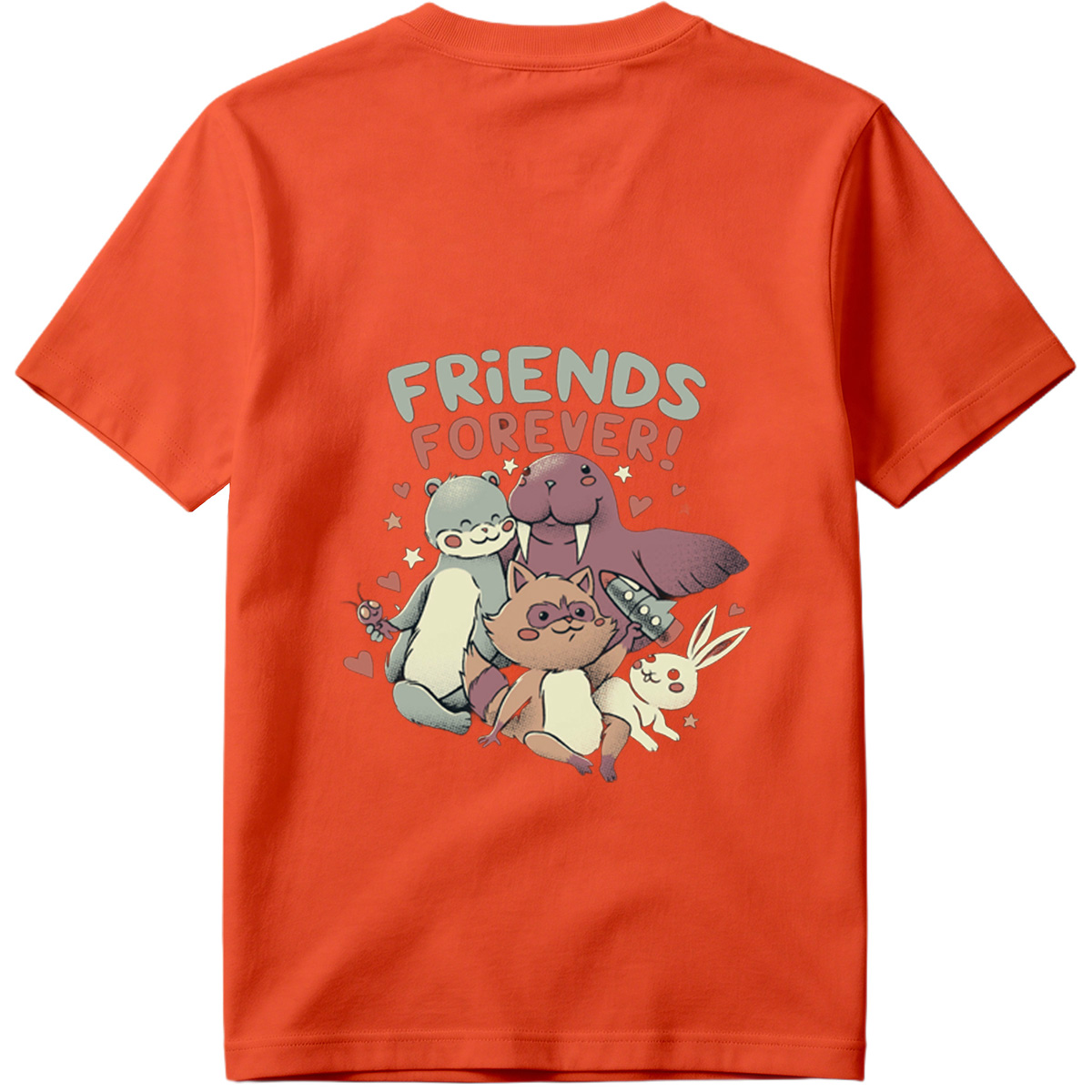 Friends Forever: Otter, Walrus, Cat, and Bunny - Tee