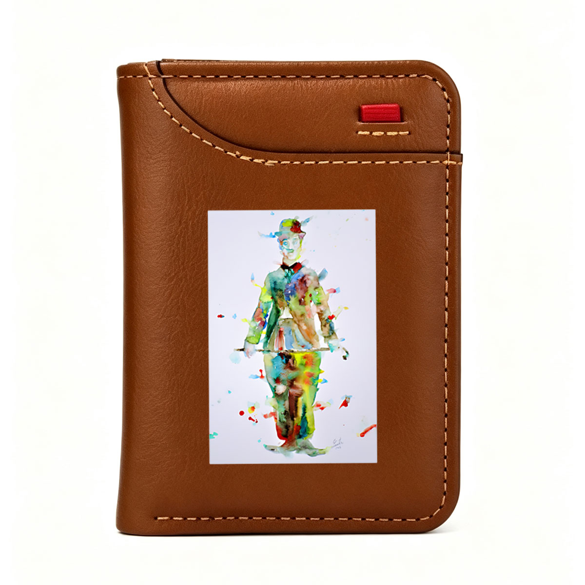 The Mad Hatter in Watercolor Whimsy - Vertical Style Wallet