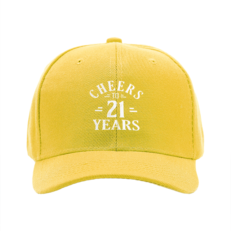 1pc New Baseball Cap Cheers to 21 Years Print Unisex Adjustable Hat for Outdoor Activities Adults Fashion Statement Cap