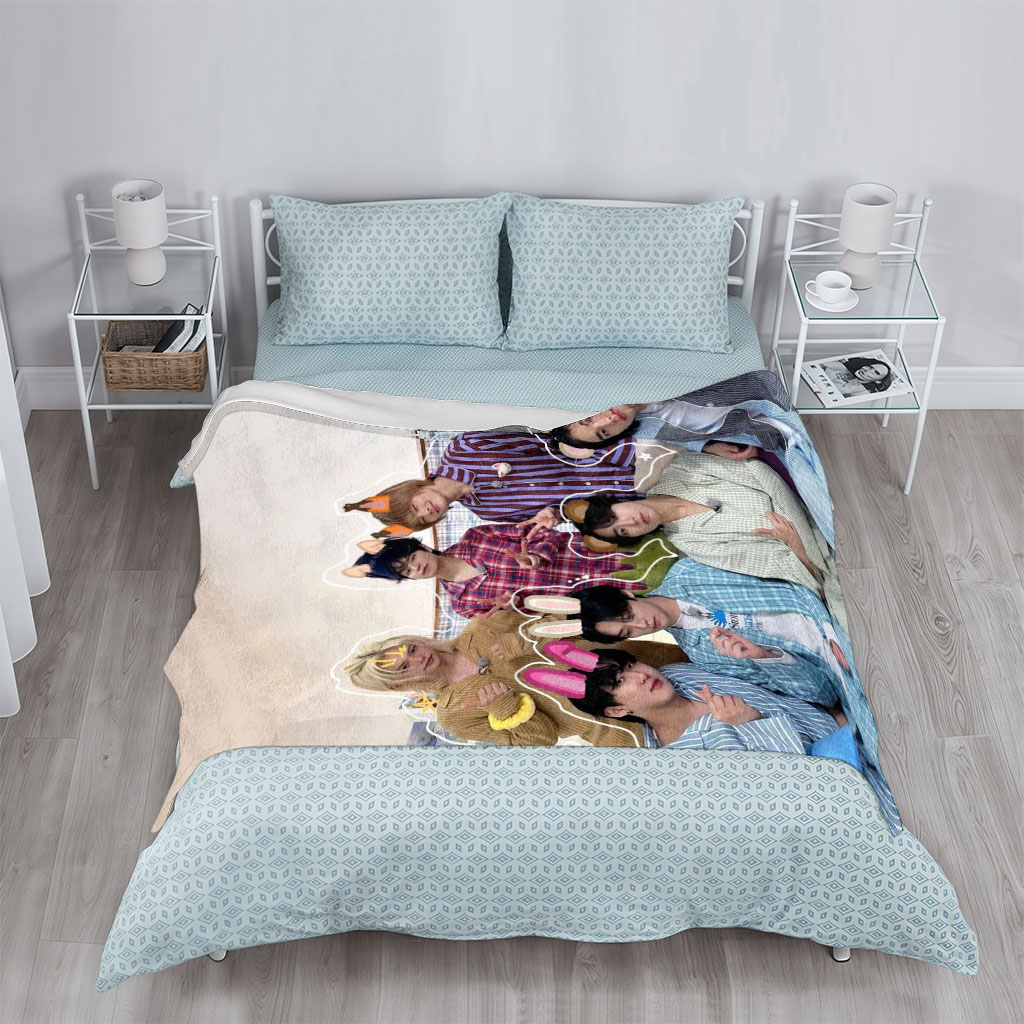 SEVENTEEN in Pajamas with Fun Animal Ears and Props in a Cozy Room Setting - Blankets