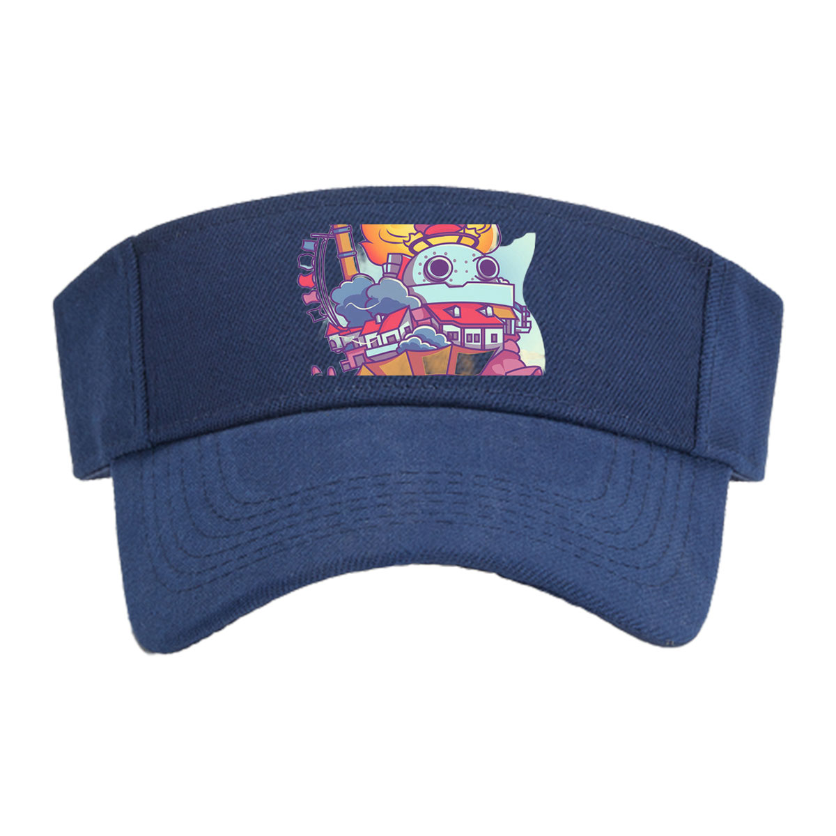 Flame-Powered Factory Crab with Industrial City on Back -  Visor cap