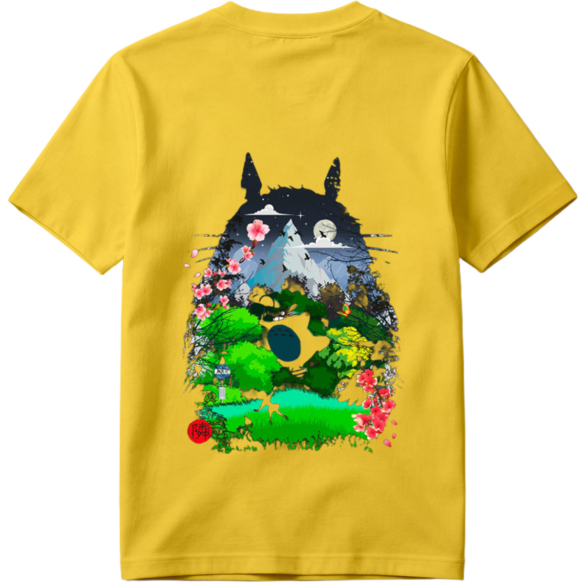 Totoro in the Cherry Blossom Garden - Tee