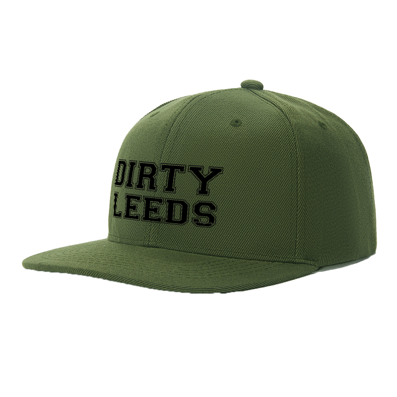 Flat Brim Baseball Cap Dirty Leeds Outline Print Streetwear Underground Skate Style for Basketball Court Skate Park Urban Lifestyle Skaters Rappers Streetwear Enthusiasts