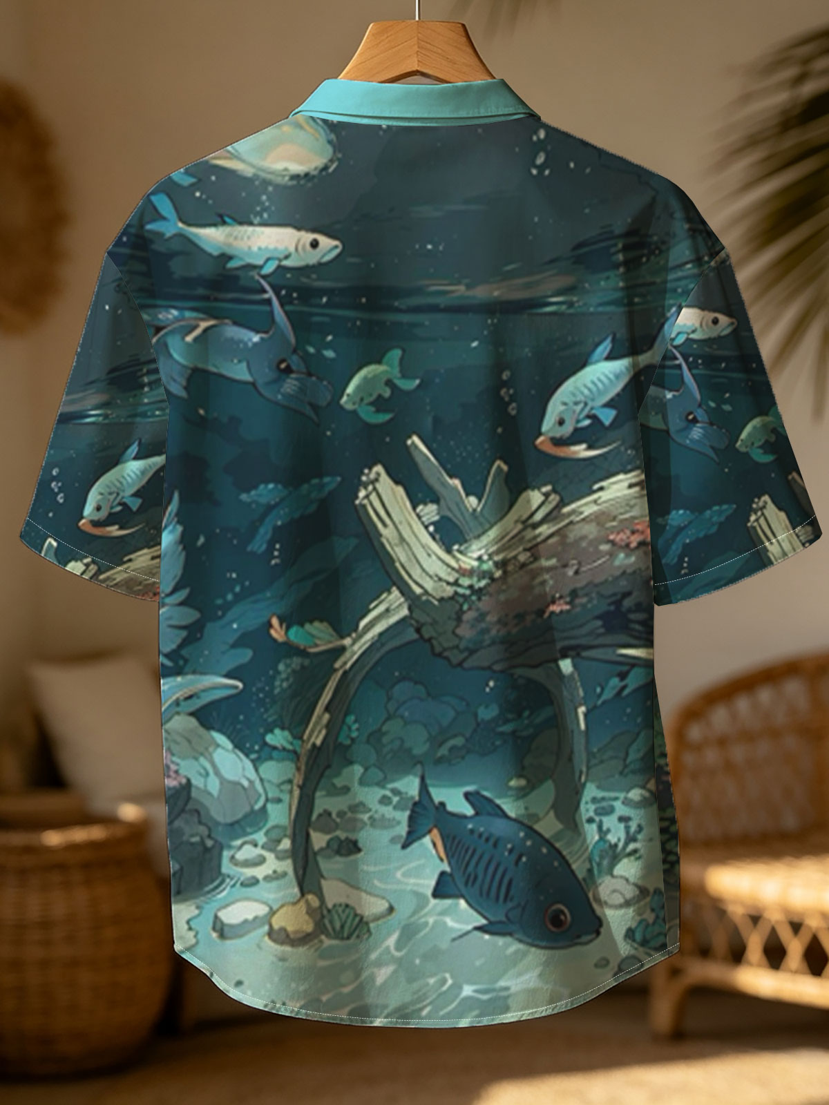 Underwater Scene with Fish and Sunken Log -  Shirt