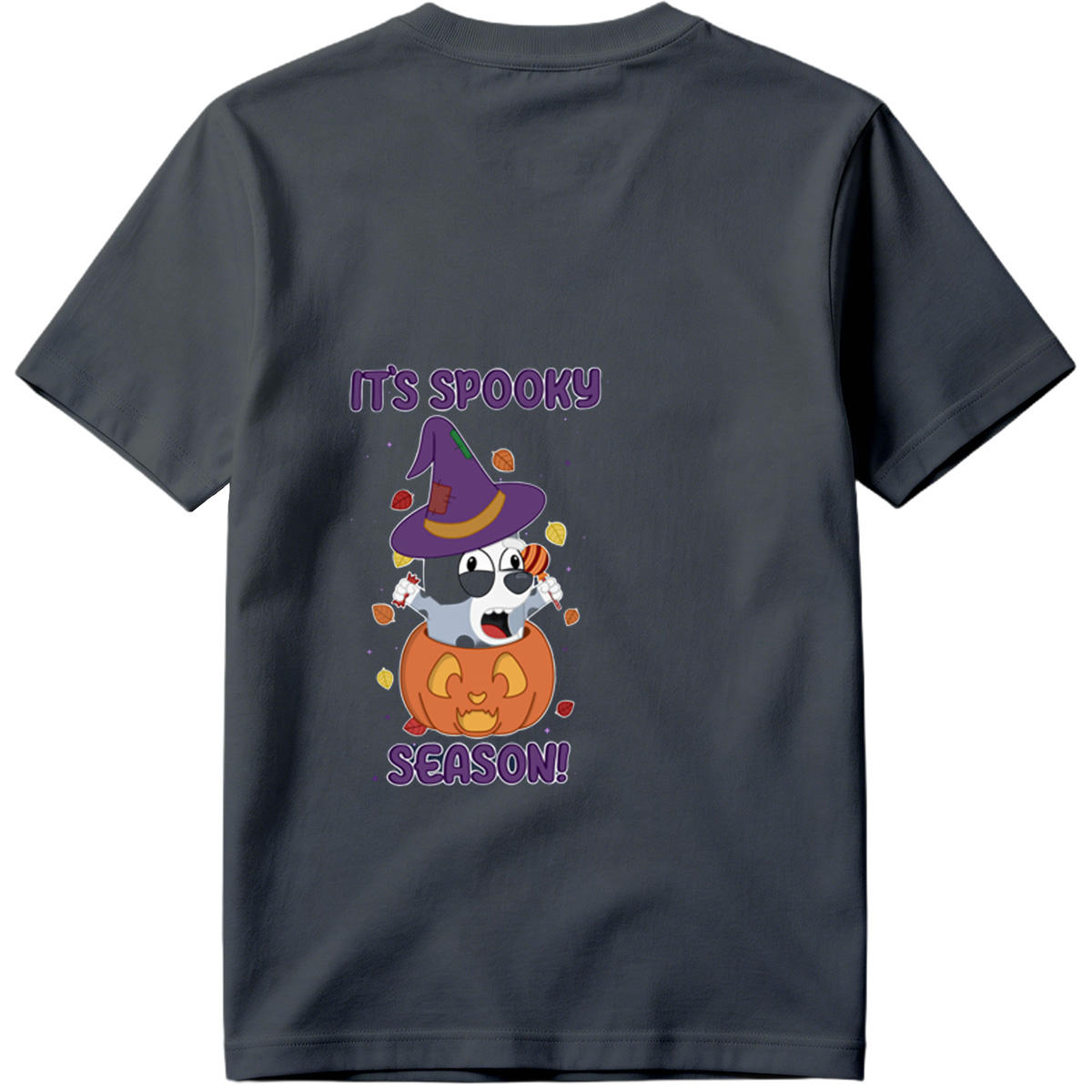 It's Spooky Season! - Dog in Witch Hat and Pumpkin - Tee