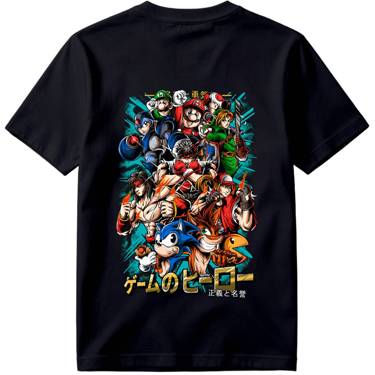 Game Heroes: Mario, Sonic, Link, Ryu, and More - Tee