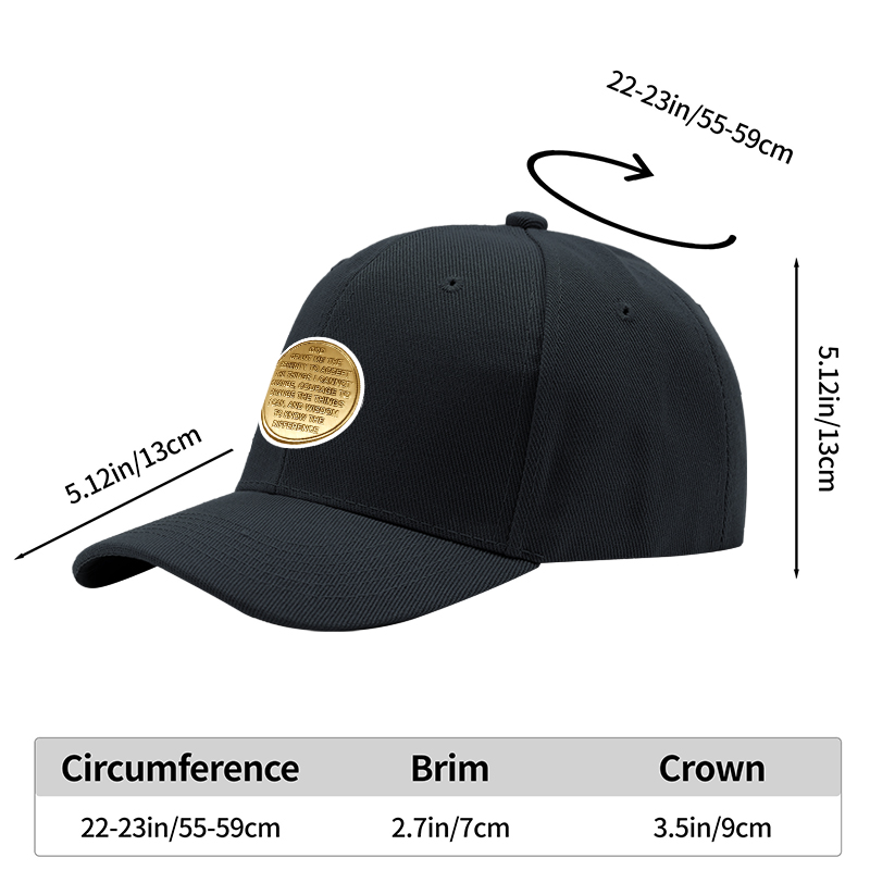 1pc New Baseball Cap with Serenity Prayer Text Print Unisex Adjustable Hat for Outdoor Activities and Daily Wear Suitable for Adults Seeking Inspiration and Calm Mindset