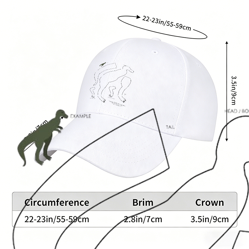 Unisex Classic Baseball Cap with Dinosaur Silhouette Print and 