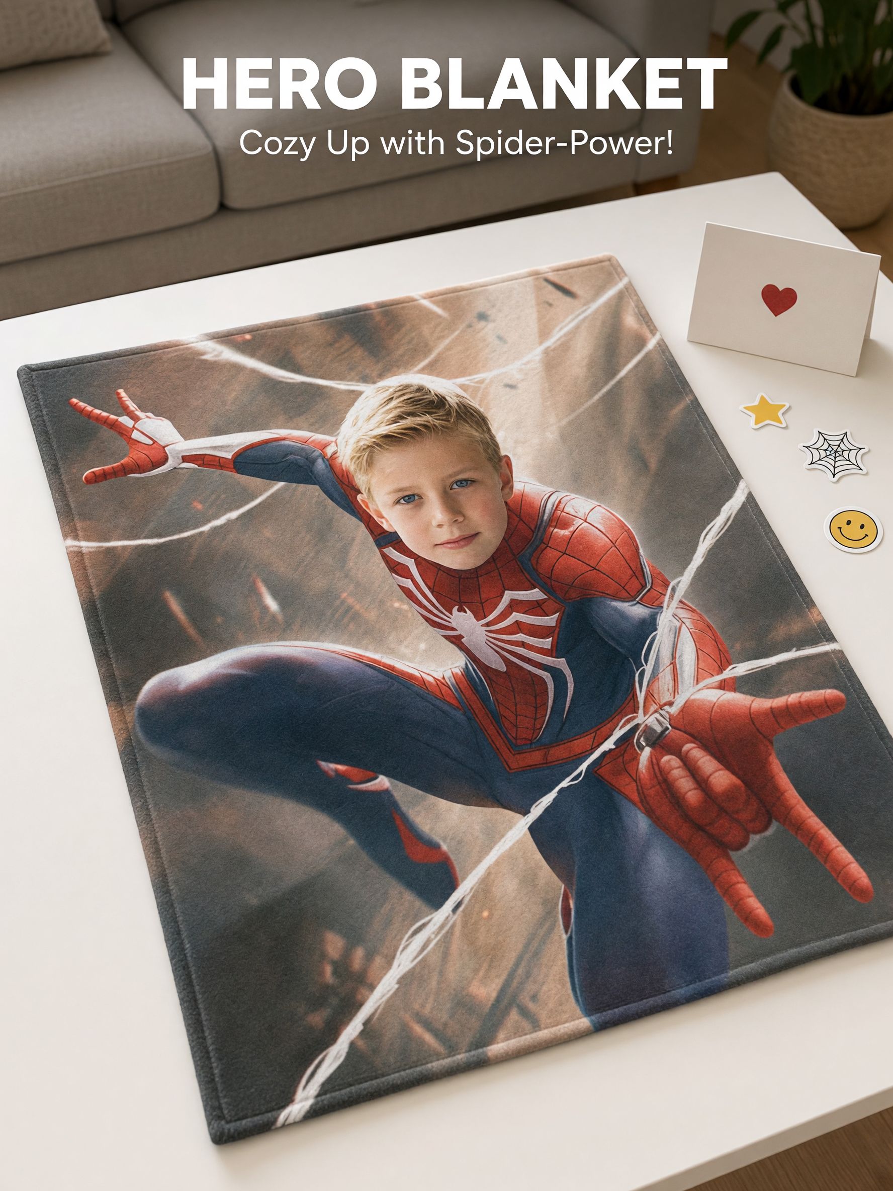 Custom Photo Superhero Flannel Fleece Throw Blanket Ultra Soft Anti-Pilling Personalized Gift for Kids and Adults