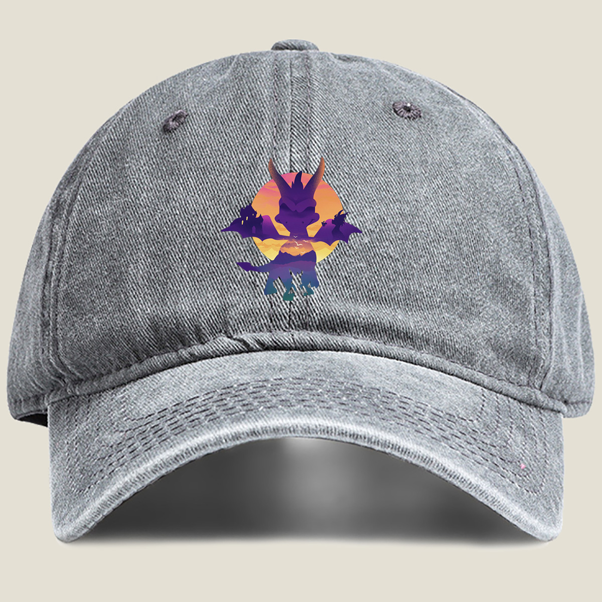 Spyro the Dragon: Sunset Silhouette - Washed Denim - Baseball Cap