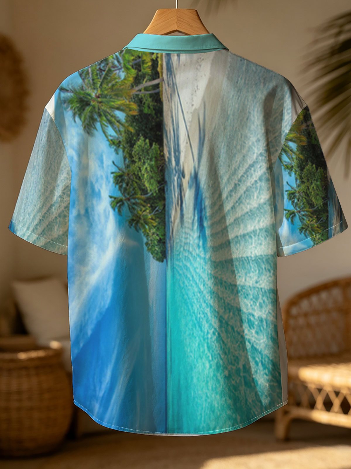 Tropical Beach with Crystal Clear Water and Palm Trees -  Shirt