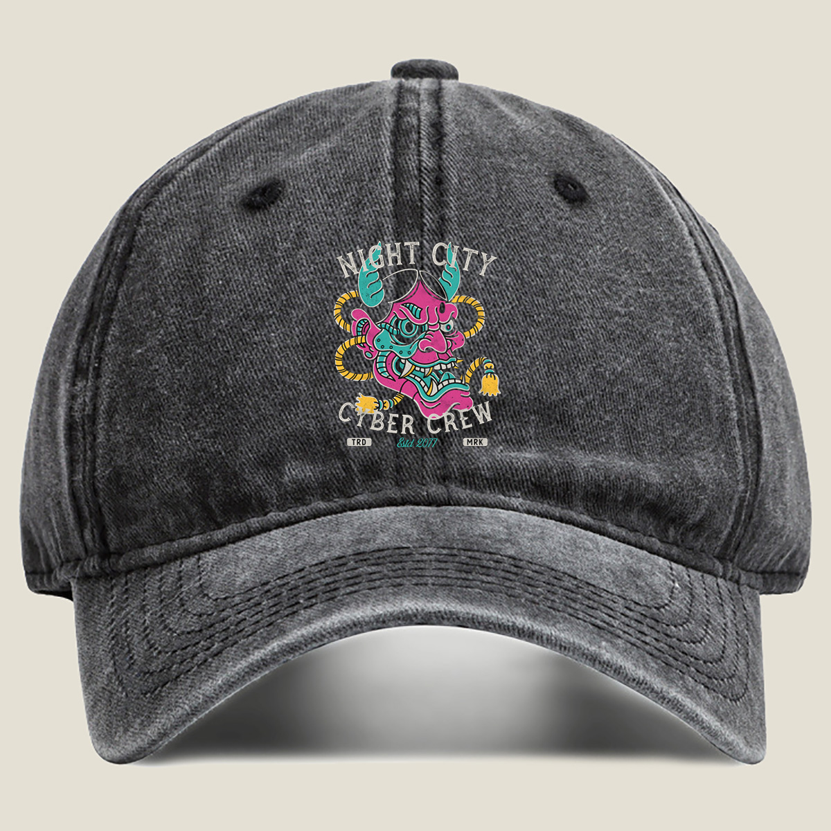 Night City Cyber Crew - Edgerunners - Washed Denim - Baseball Cap