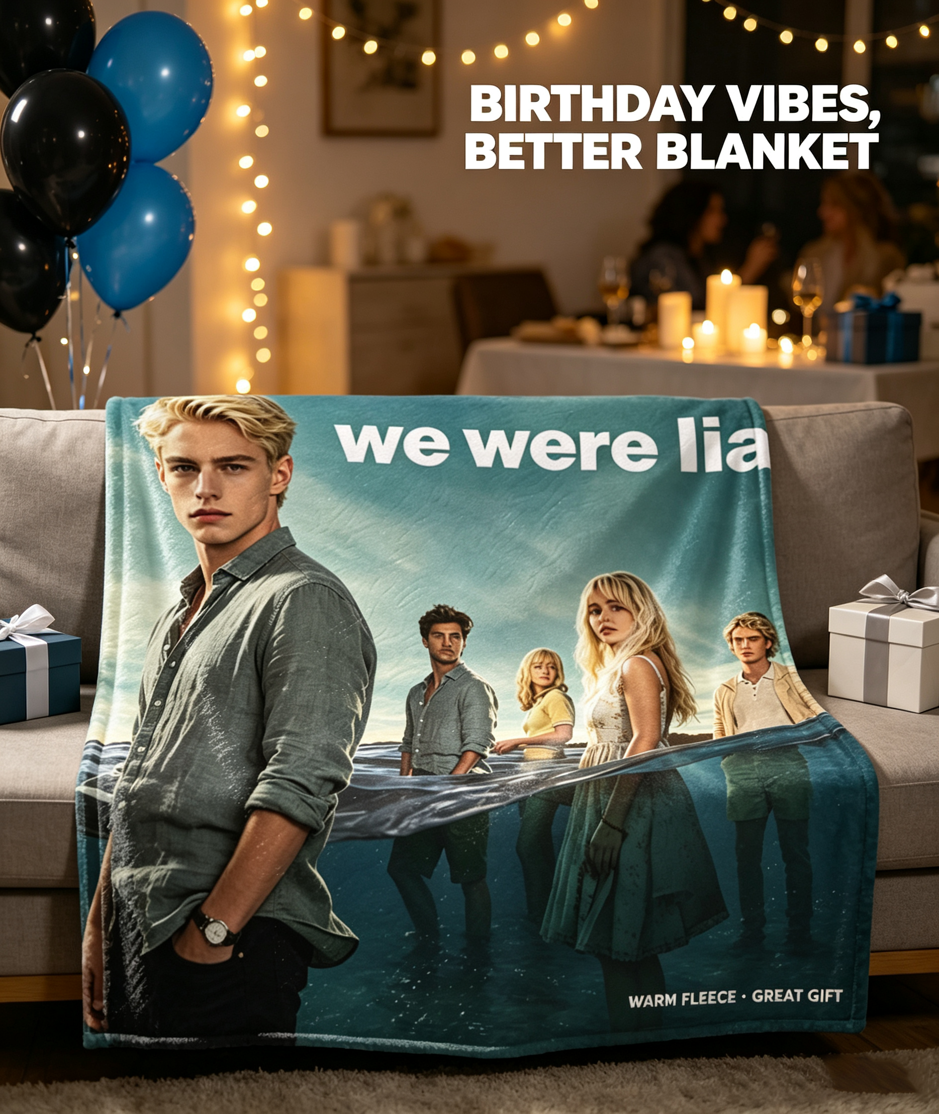 Custom Face Blanket We Were Liars Movie Characters Flannel Blanket Perfect for Couch Lounging and Movie Nights Ideal Gift or Giveaway for Fans