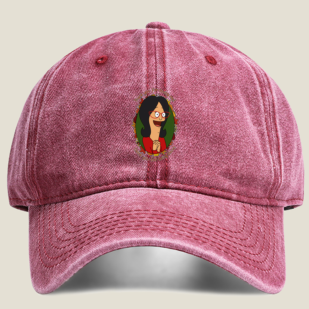 Thank You for Loving Me - Tina Belcher - Washed Denim - Baseball Cap
