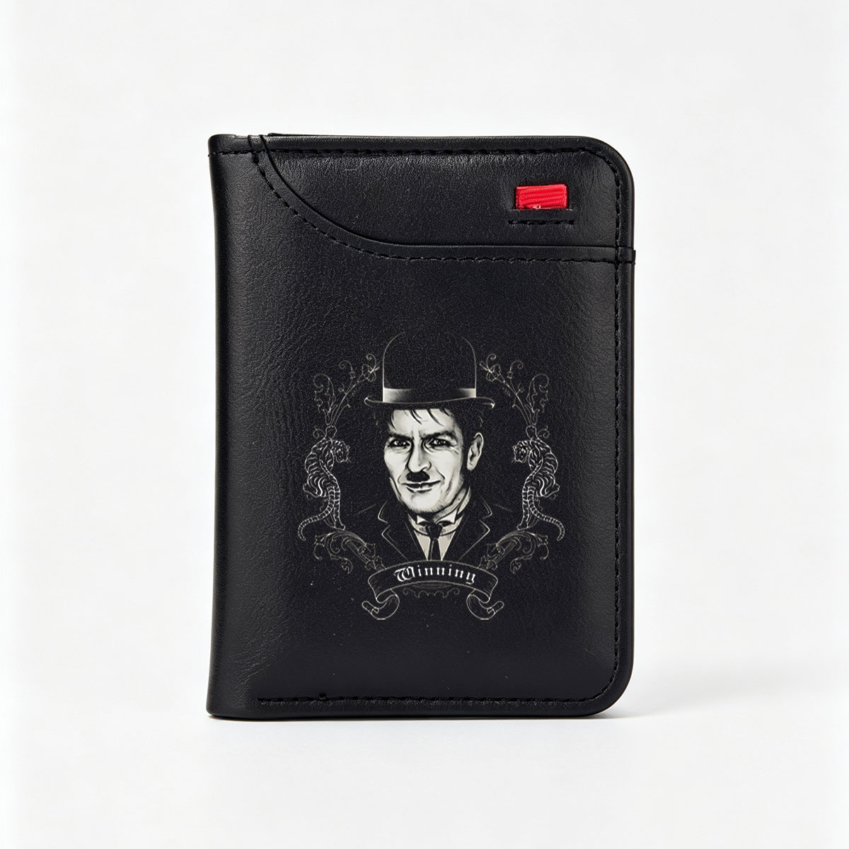 Winning: Mr. Monopoly with Tigers and Flourish Design - Vertical Style Wallet