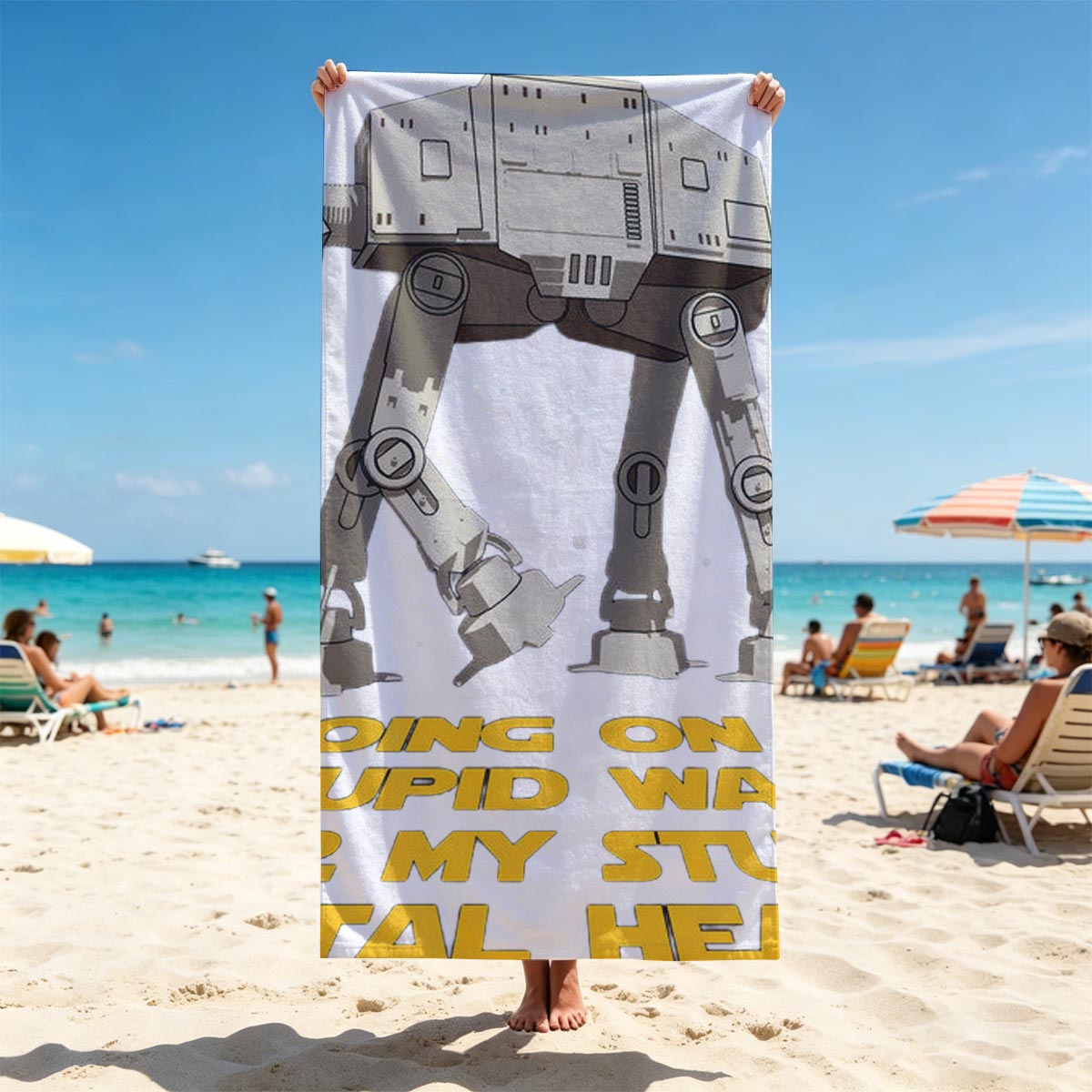 AT-AT Walker: Going on a Stupid Walk for My Stupid Mental Health - Beach towels