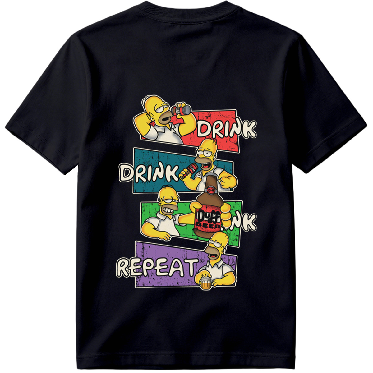 The Simpsons Homer Drink Duff Beer Repeat - Tee