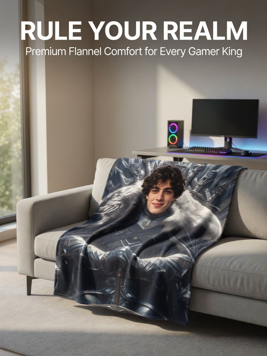 Custom Face Blanket Personalized Photo Throw Ultra Soft Flannel Fleece Warm Blanket for Bed Sofa Couch and Gifts