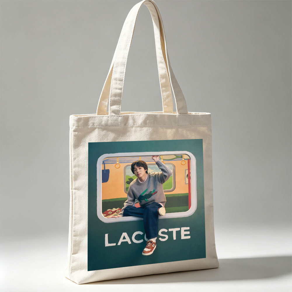 BTS Jungkook in a Vibrant Subway Scene Wearing Lacoste Fashion - Canvas tote bags
