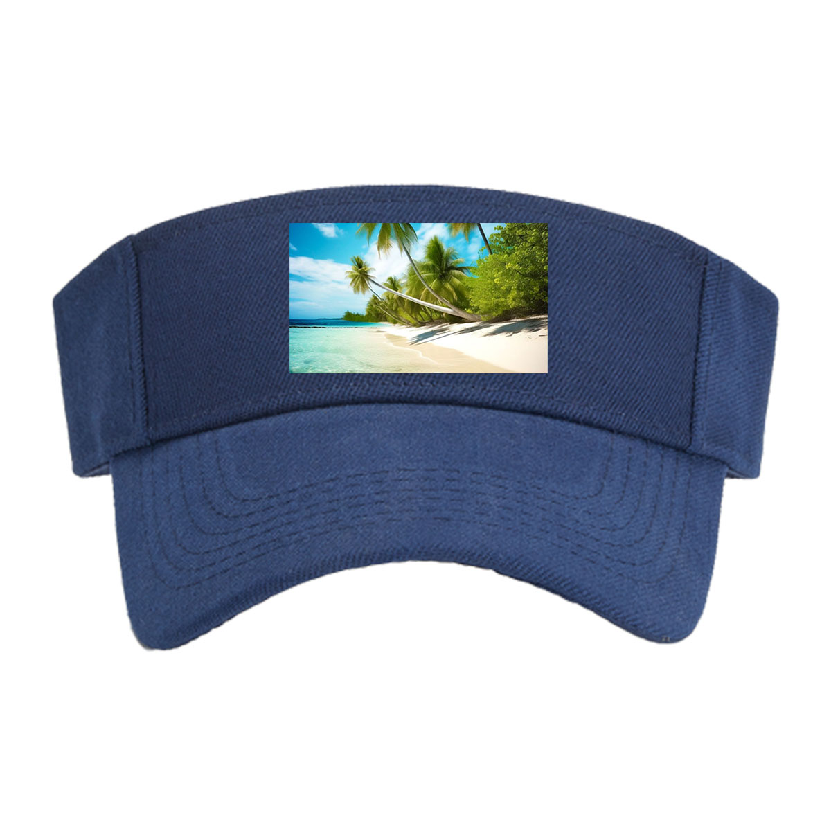 Tropical Beach with Palm Trees and Starfish -  Visor cap
