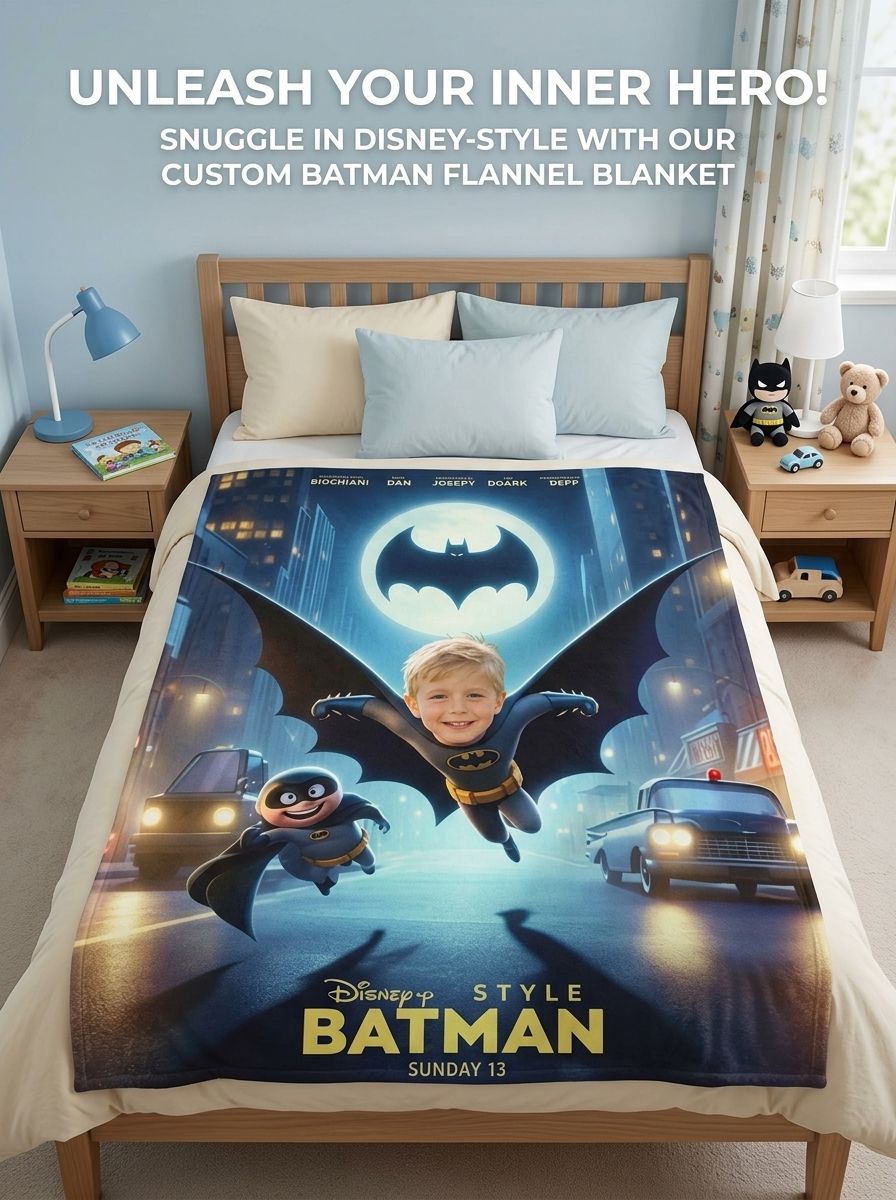 Custom Face Photo Flannel Blanket Personalized Superhero Throw Ultra Soft Anti-Pilling Cozy Bedding Gift for Kids
