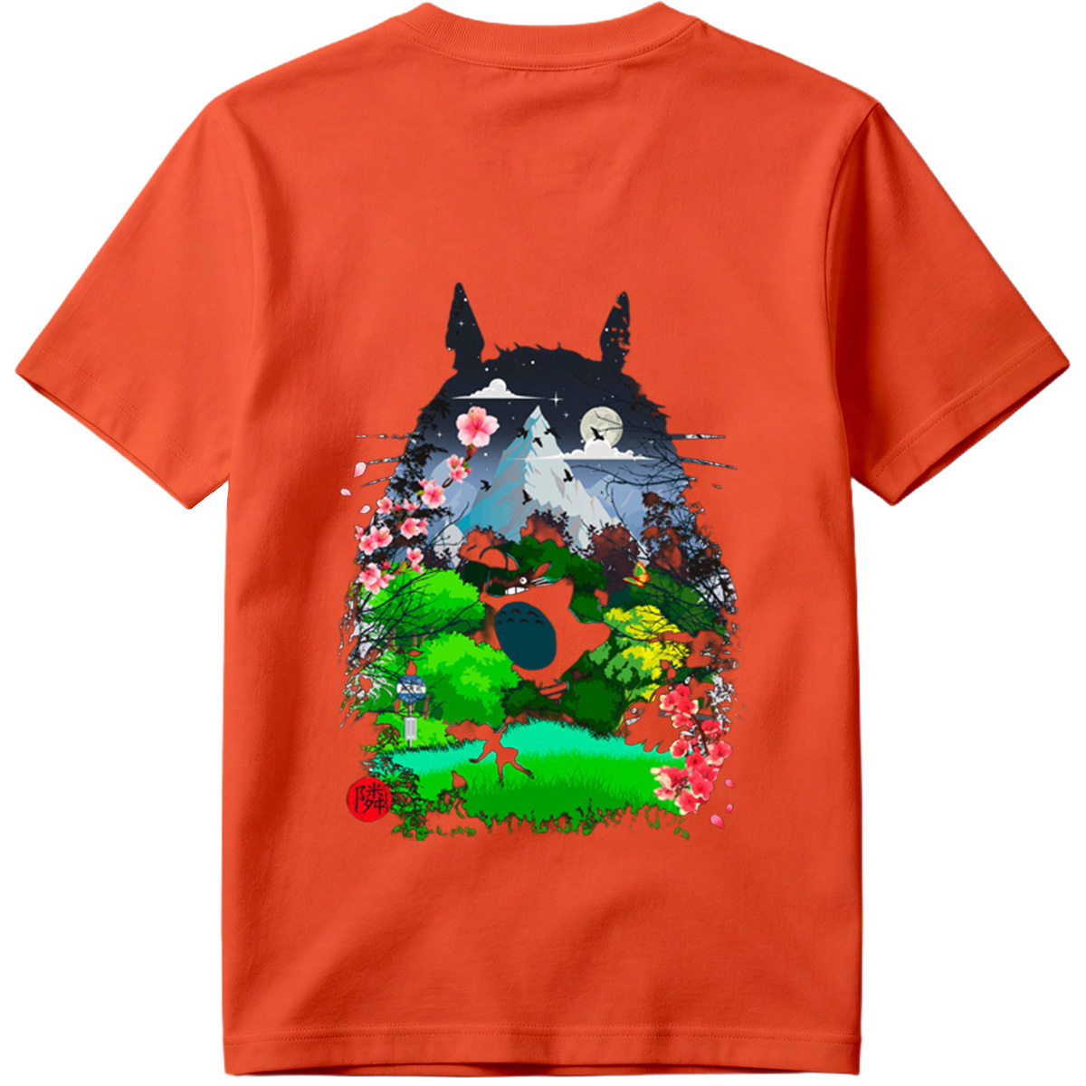 Totoro in the Cherry Blossom Garden - Tee