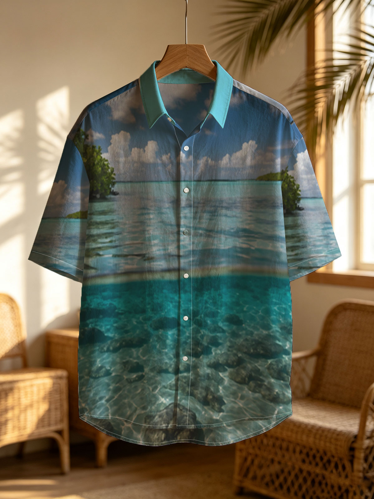 Crystal Clear Waters and Palm Trees in Paradise -  Shirt