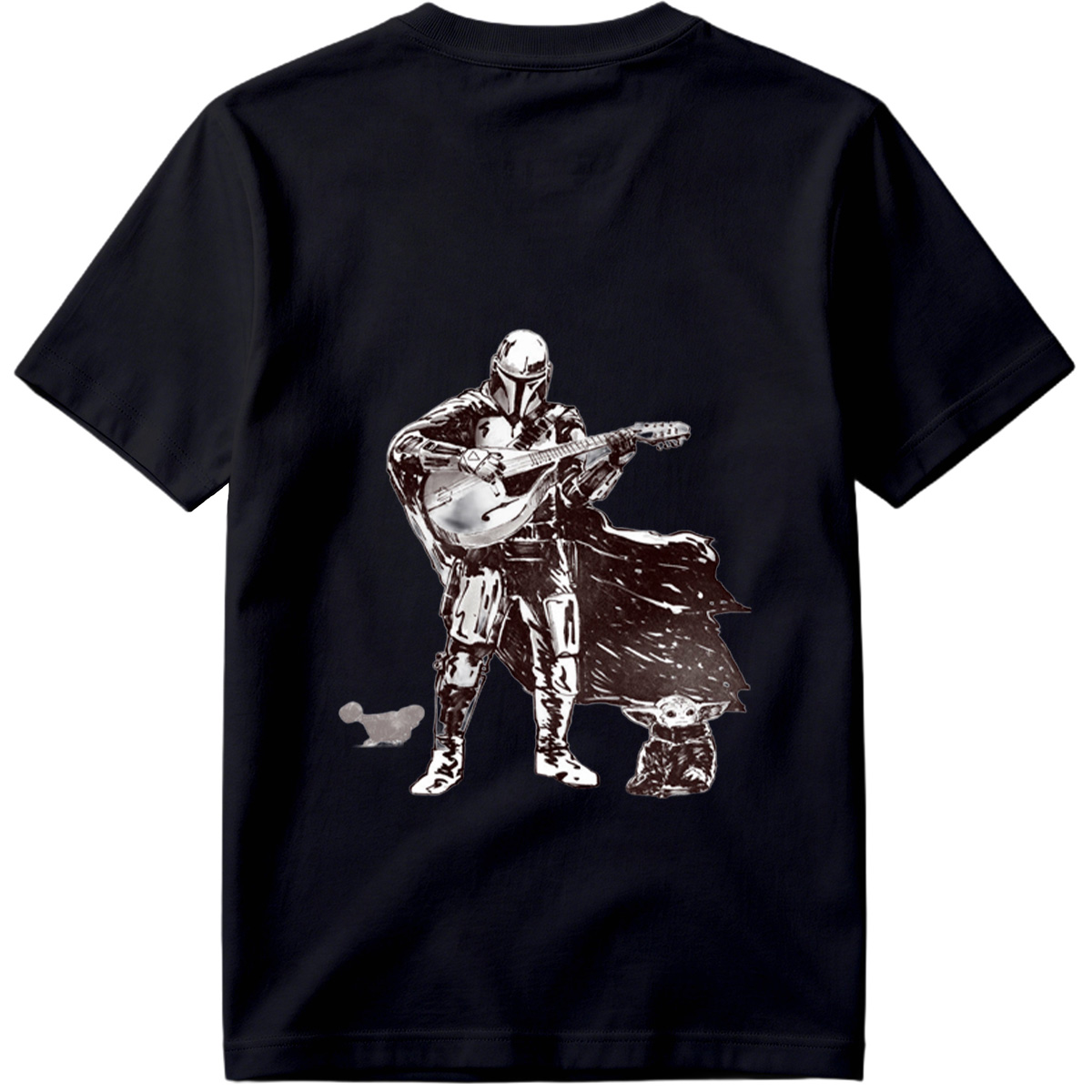 The Mandalorian Playing Mandolin with Grogu - Tee