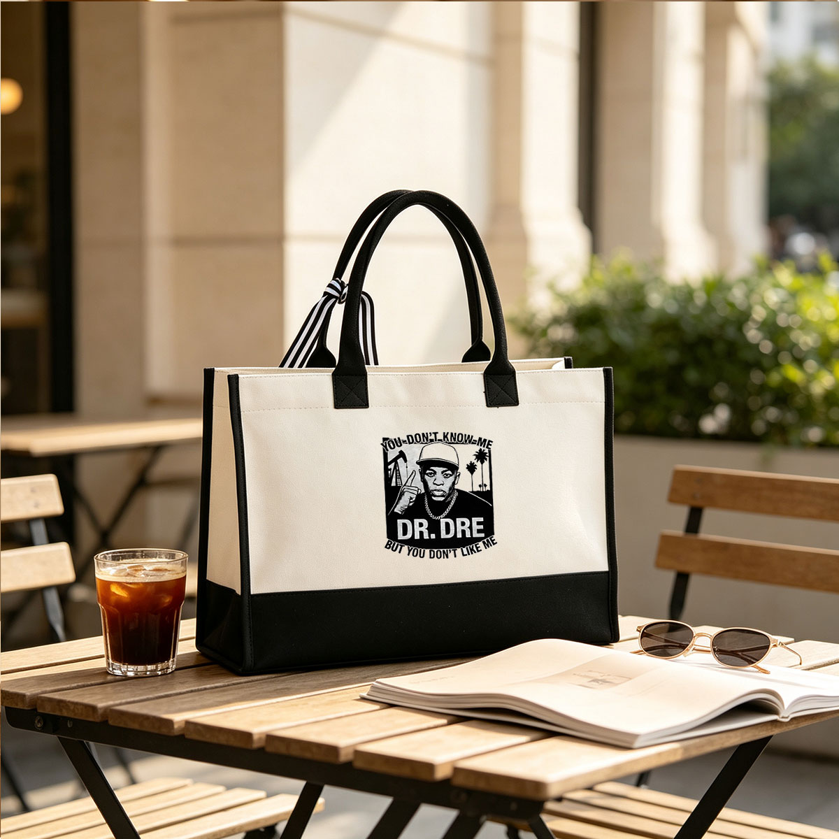 Dr. Dre - You Don't Know Me But You Don't Like Me - Canvas patchwork gift tote bag