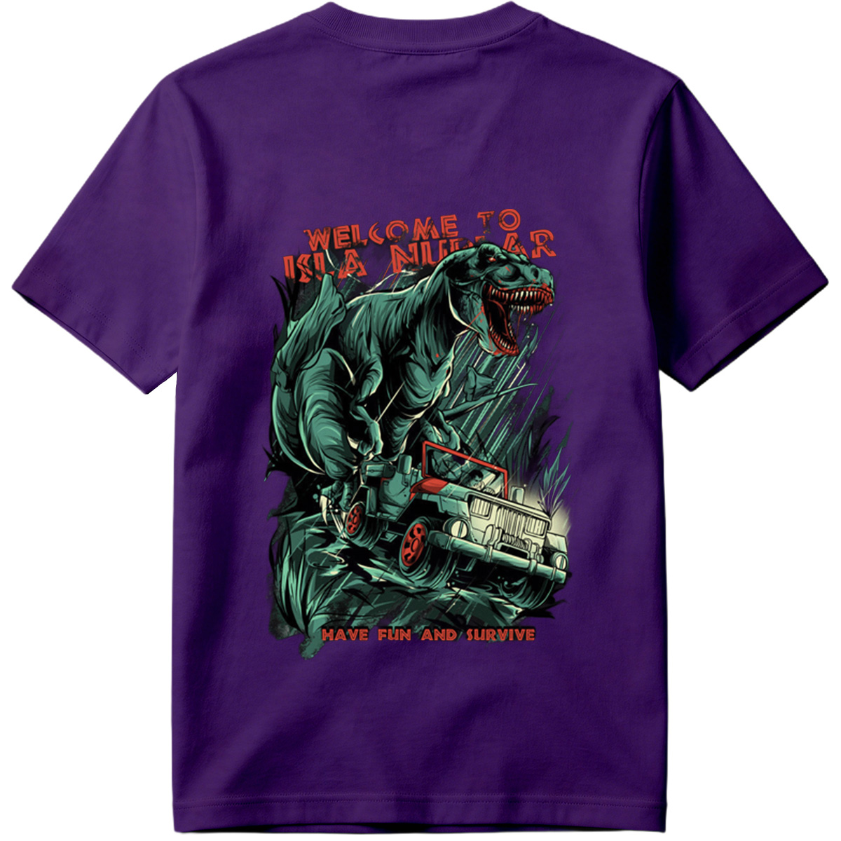 Jurassic Park T-Rex vs Jeep: Welcome to Isla Nublar - Tee